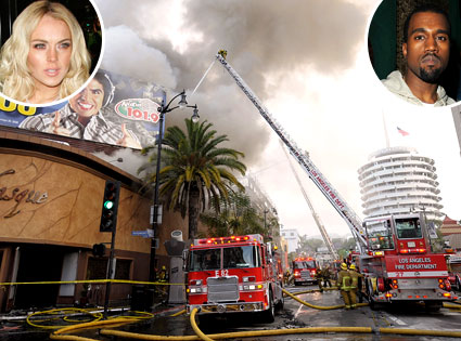 Basque Fire, Kanye West, Lindsay Lohan Basque Fire, Kanye West, Lindsay Lohan